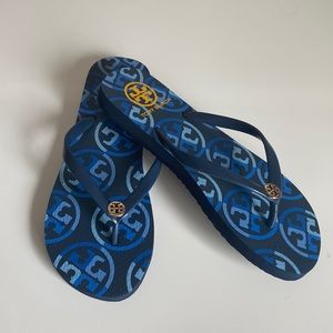 NEW! Tory Burch Navy Flip Flops